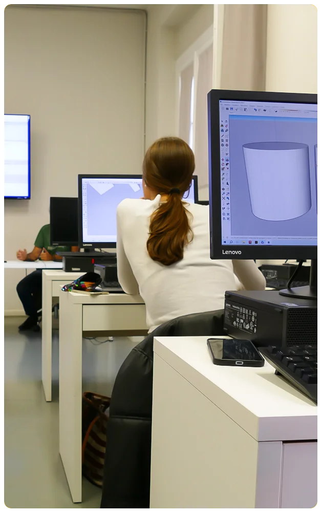 Consulente di immagine al lavoro con un cliente